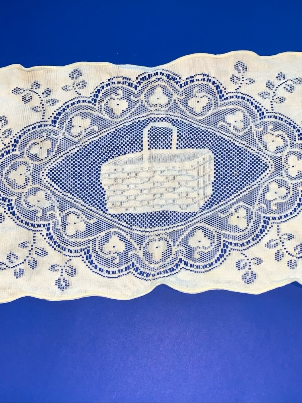 Crochet Lace Runner with Basket Motif Longaberger Basket Doily